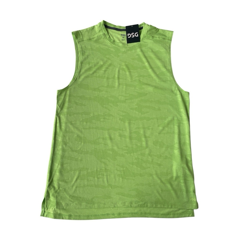 DSG Mesh Camo Tank Men's XL Lime Green Sleeveless Moisture Wicking NWT